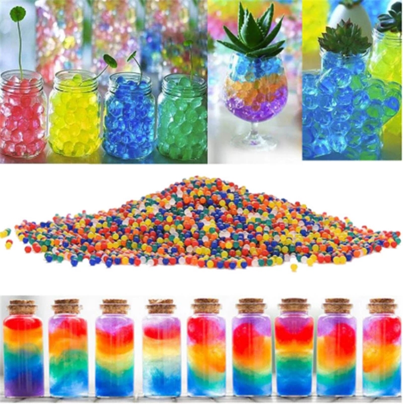 1000 Unidades Pacote Hidro Gel Pérolas Contas Bolas Água Planta Flor Geléia Cristal Lama Do Solo