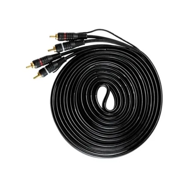 Cabo Rca Automotivo Blindado Duplo 5 Metros Ouro Permak  - 002 em Oferta na Shopee