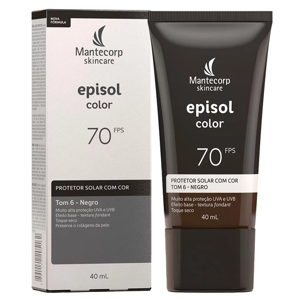 Protetor Solar Episol Color Tom 6 Negro Fps 70 40ml | Shopee Brasil