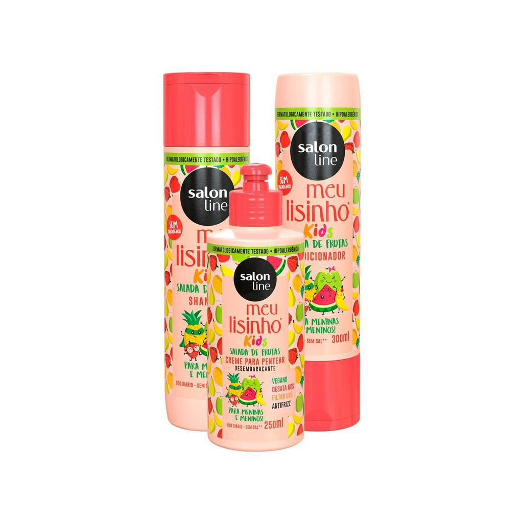 Salon Line Infantil Cabelos Lisos Shampoo Cond Creme Pentear 03 Itens Shopee Brasil