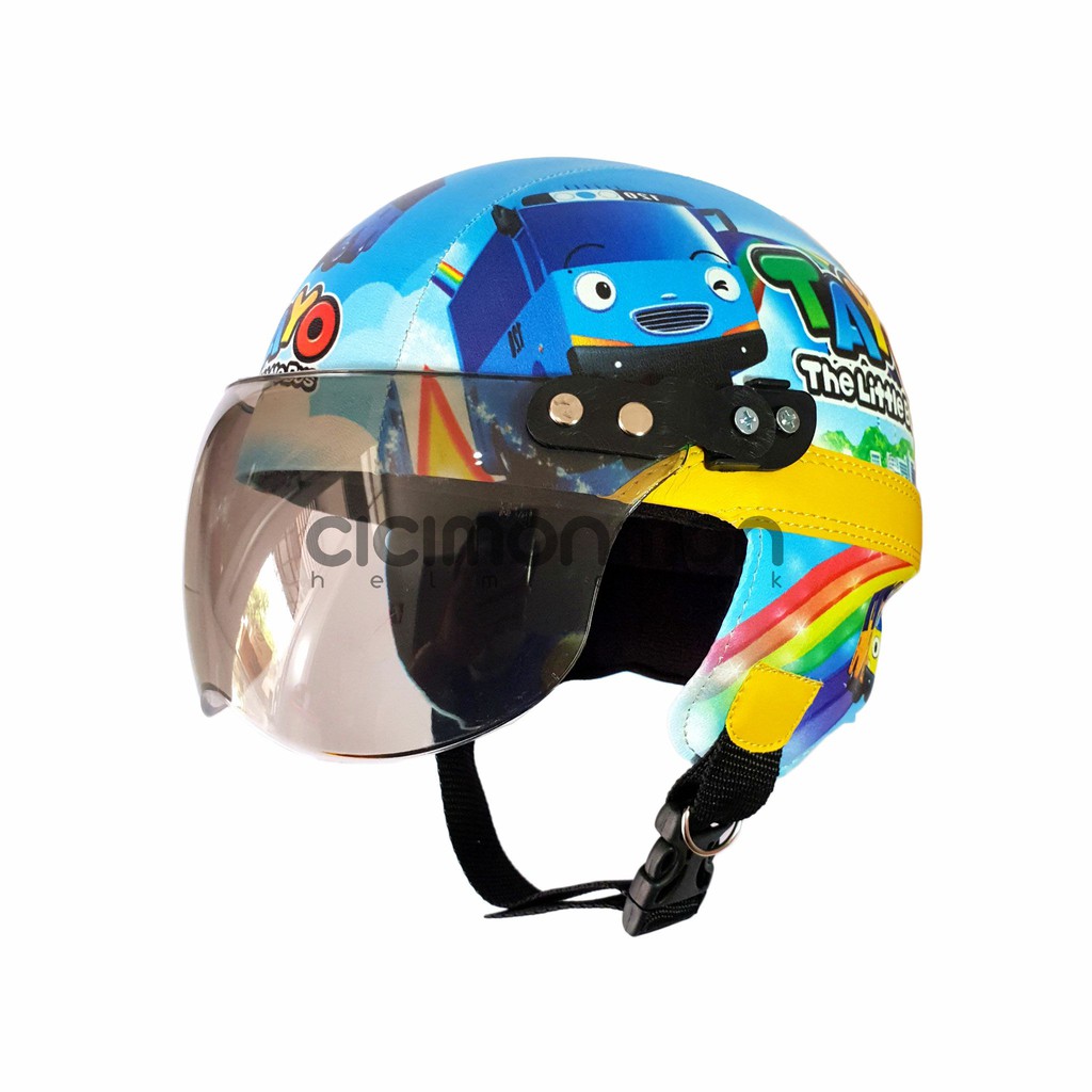 Capacete Infantil Retrô Especial Com Personagem Tayo Bus