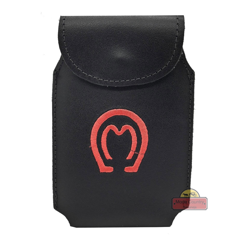 Bainha Mangalarga Preta Para Celular Capinha de Couro Vaqueta Leve Discreta J7 J5 K10 Positivo