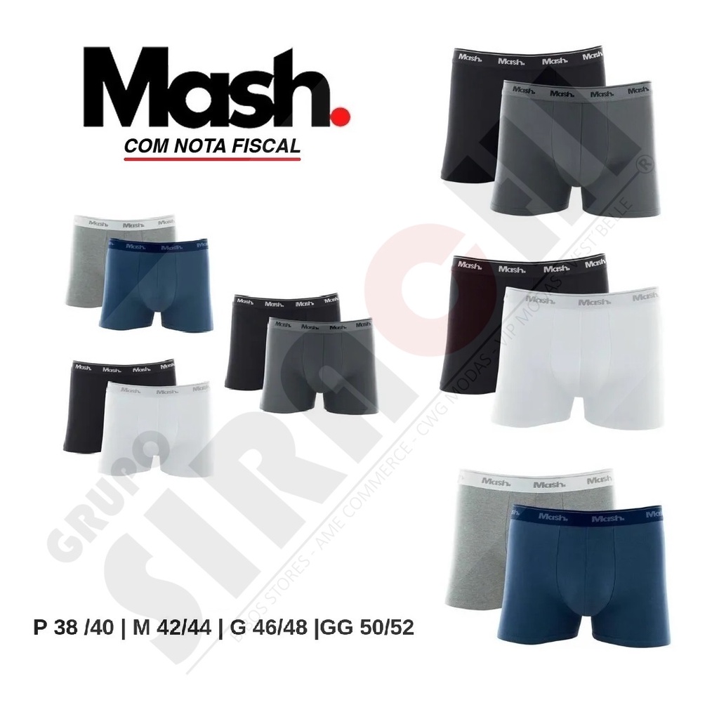 Cueca Mash Boxer Algodão Cotton 110.04 c/2