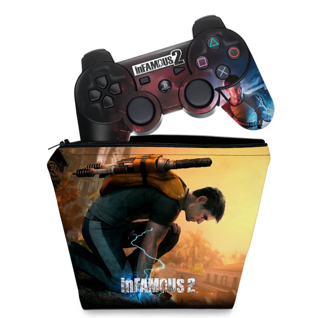 Capa Case e Skin PS3 Controle - Infamous 2