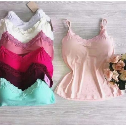 Blusinha Renda Alcinha Com Bojo Feminina Alça Regulável .