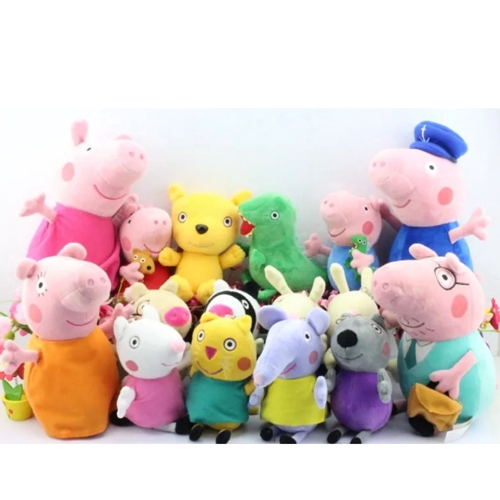 Pelúcia Família Peppa Pig e Amigos 16 Pelúcia Turma Peppa George Ted ...
