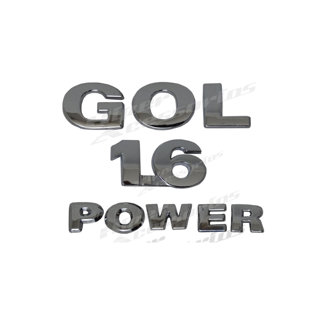 Emblemas Gol 1.6 E Power G3 E G4 Cromados