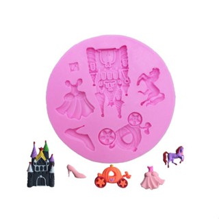 Molde de Silicone Princesa Cinderela  - Molde de Silicone Mini Itens Tema Princesa Castelo para Artesanato e Confeitaria em Oferta na Shopee