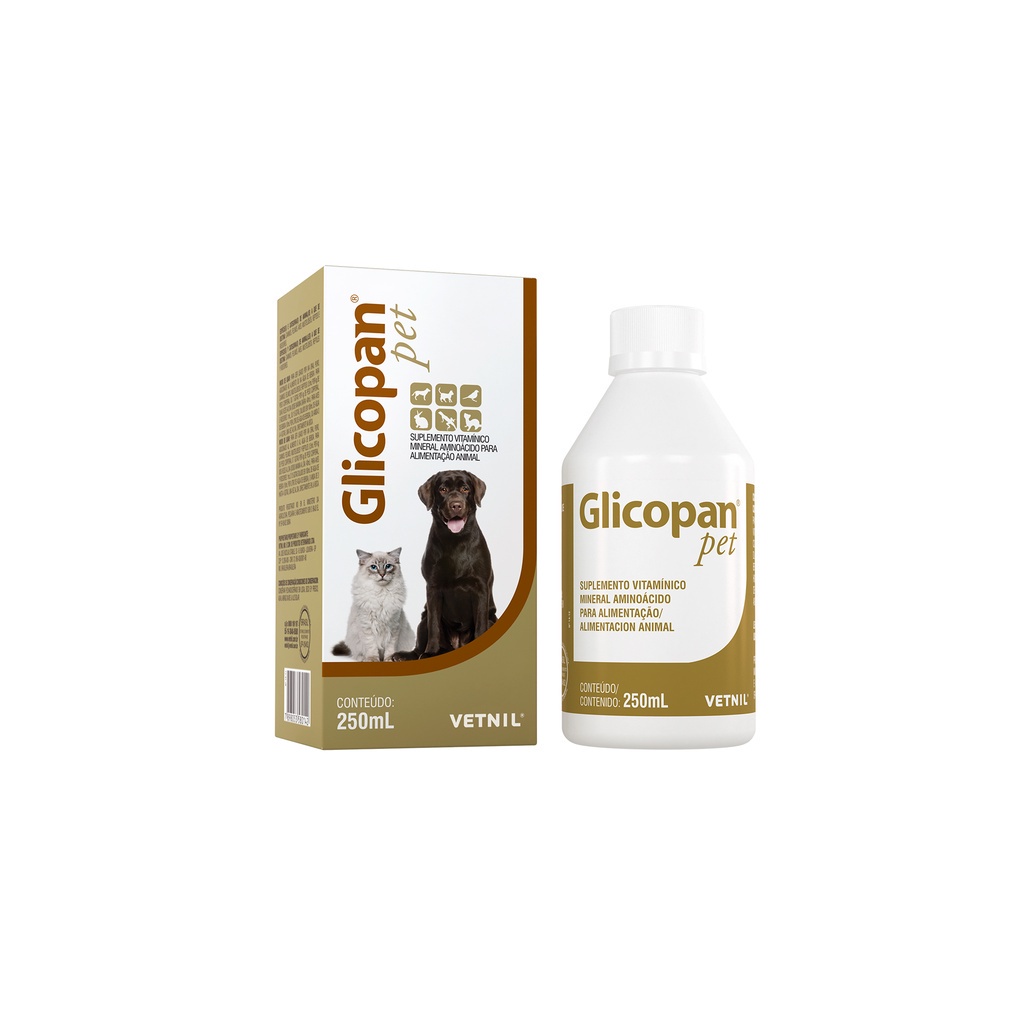 Glicopan Pet 250mL - Suplemento Vitamínico P/ Cães, Gatos, Aves, Roedores, Répteis e Mustelídeos em Oferta na Shopee