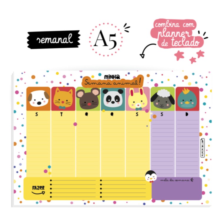 Planner Semanal A5 60 Folhas Bloco Planner Agenda Semanal Planejamento Semanal Organizador de Mesa Papelaria Kawaii