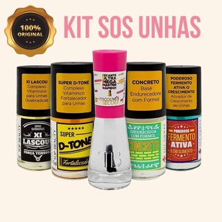 Kit Sos 5 Unidades Bases De Recuperação Concreto + Fermento + Piscou Secou Top Beauty - Envio Rápido