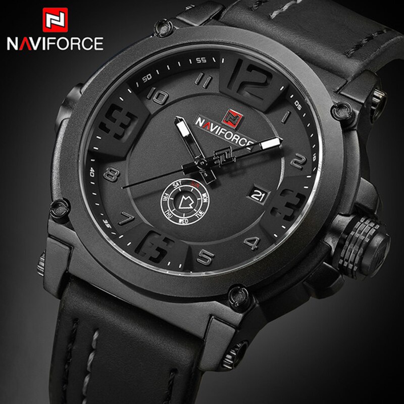 Relógio Masculino NAVIFORCE Militar De Quartzo Analógico Esportivo Com Pulseira De Couro - Watches