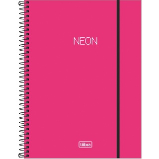 CADERNO ESPIRAL NEON CAPA PLÁSTICA UNIVERSITÁRIO 10 MATÉRIAS 160FLS TILIBRA