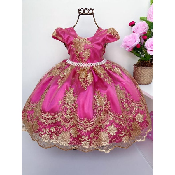Vestido Infantil  Realeza, Casamento, Daminhas, Festas, Formaturas, Princesas, Lilás, Rosa bebê, Pink em Oferta na Shopee