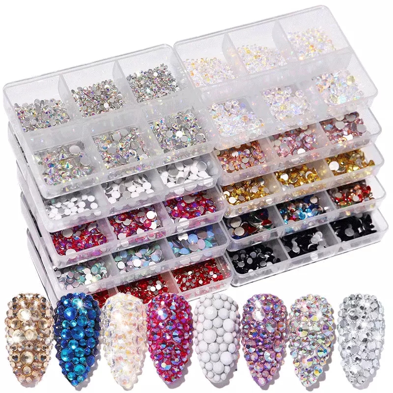 3D Mixed Style Nails Art Crystal AB Rhinestones / Nail Art Sequins Glitters  Crafts /Colorful Glass Nail Art Rhinestones Crystal Nail Makeup Tools |  Shopee Brasil