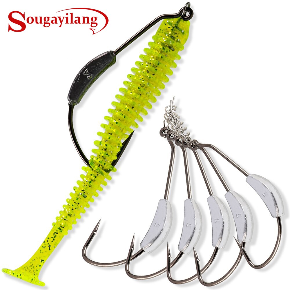 Ganchos De Pesca Mustad Spring Lock Jig Head - Juego De 3, Tamaño 3/0, Color Blanco