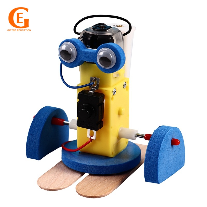 Presente Educação DIY Kits De Experimentos De Caminhada Eletrônico Modelo Robô Crianças Haste Ciência Da Escola Presentes Brinquedo Educativo