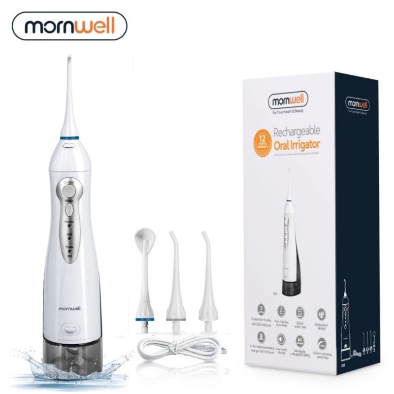 Irrigador Oral Dental Sem Fio Mornwell D52 Waterpik Limpeza Bucal Portátil Recarregável 300ml, Irrigador oral XF001 230ml Recarregável