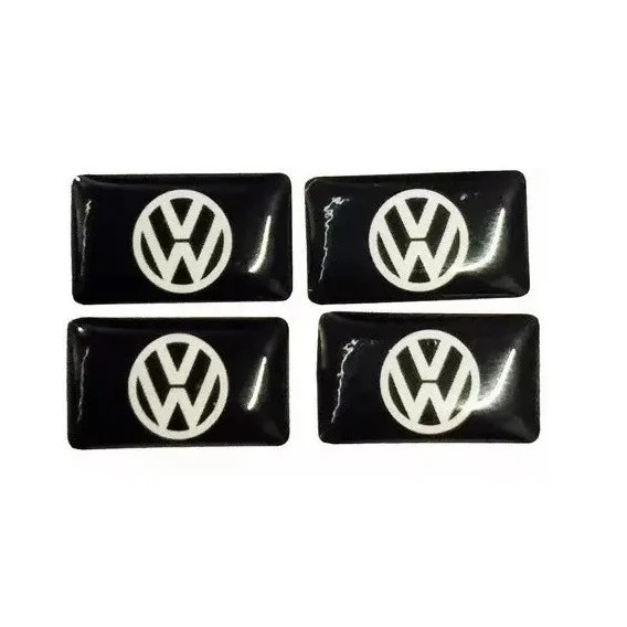 Acessório Kit 4 Mini Emblema Volkswagen Gol Golf Fox Up Roda