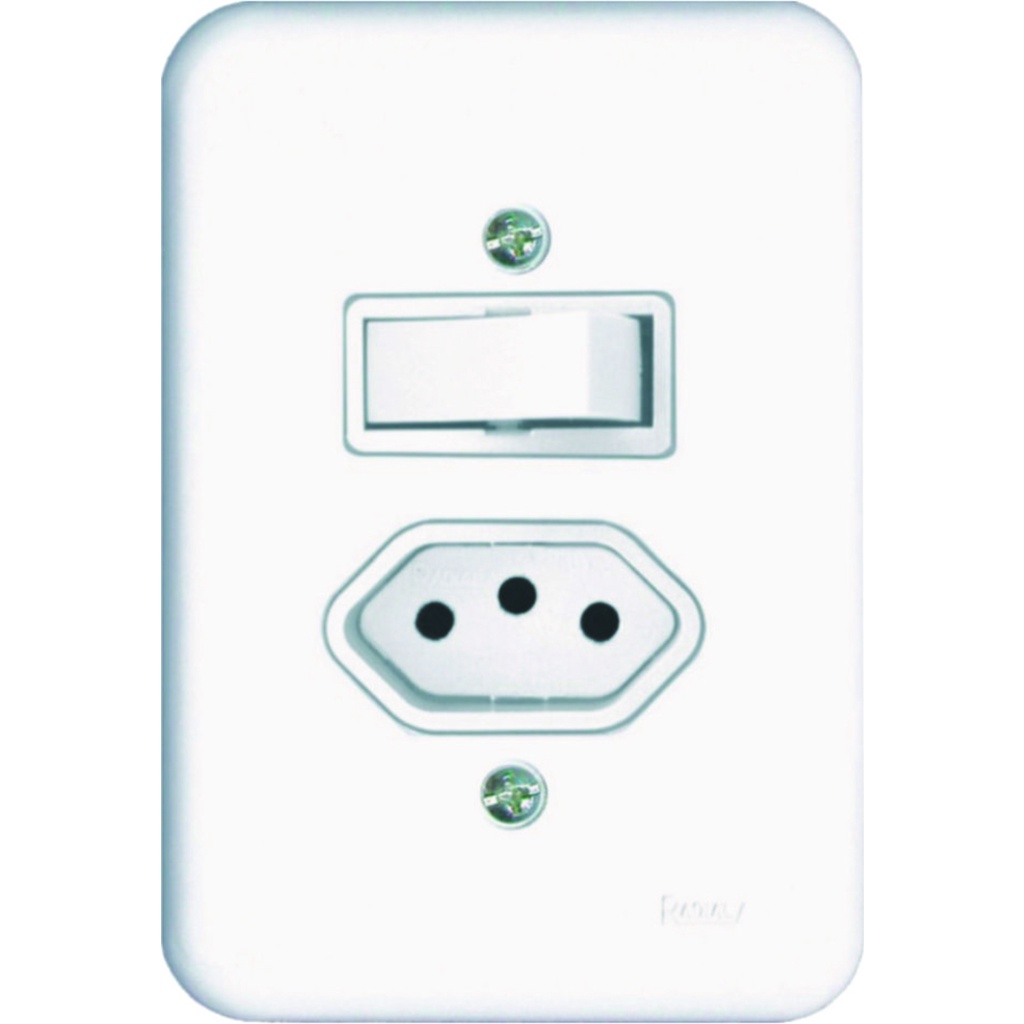 Interruptor Simples + Tomada 2 P+T 20a Linha Pollar Radial