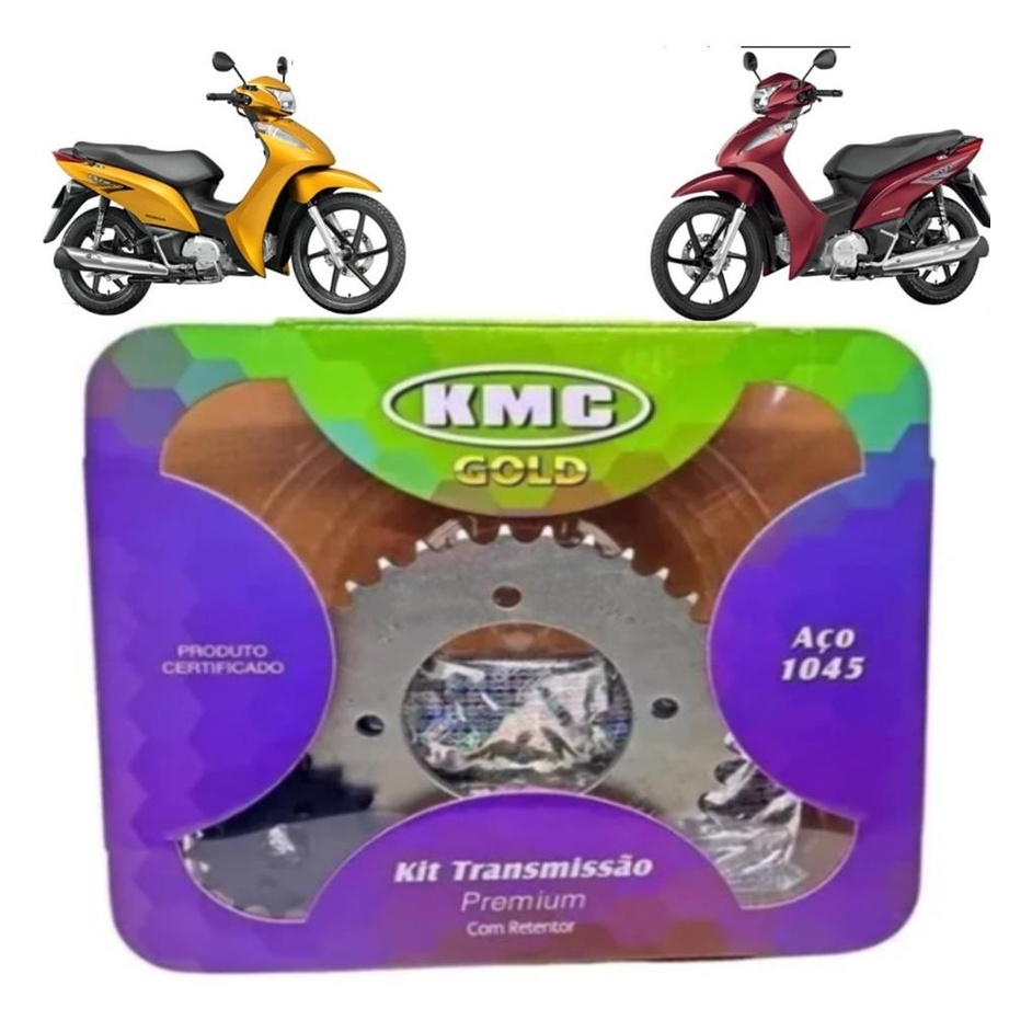 Kit Relação Tração Transmissão Honda Biz 110 Biz 125 2005 2006 2007 A 2026 C/ Retentor Original Kmc