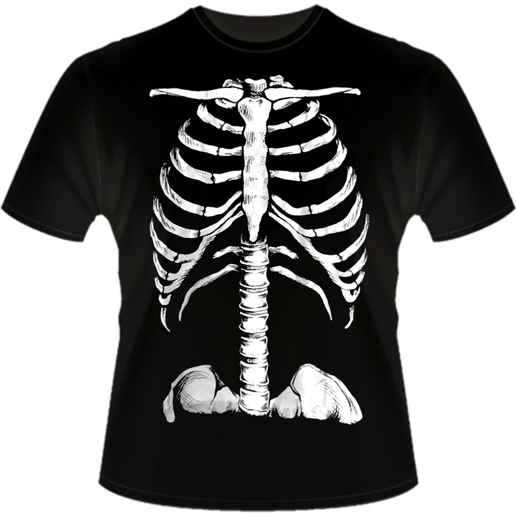 Camisa Esqueleto Raio-x Anatomia Halloween Camiseta