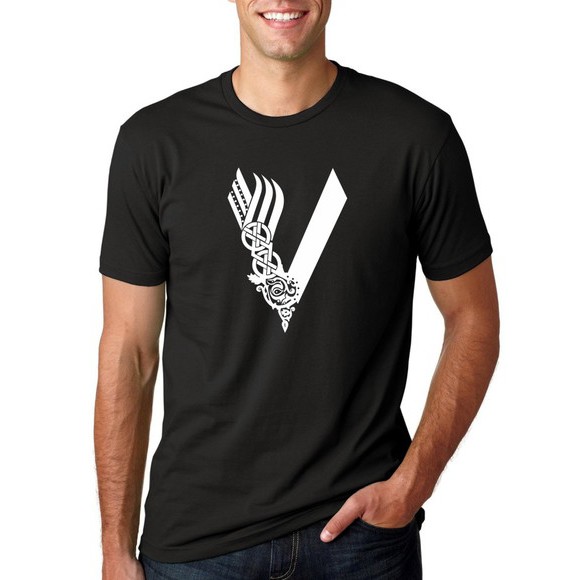 Camiseta Masculina Vikings Camisa slim algodão série