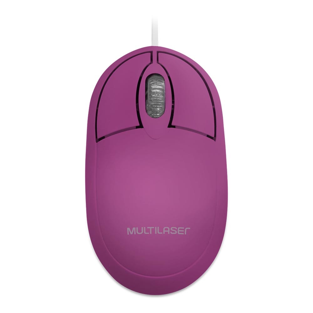 Mouse Classic Box Óptico 1200dpi Full Rosa USB Multilaser - MO304