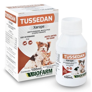 Tussedan Xarope Tosse para Cães e Gatos Expectorante Biofarm 100mL