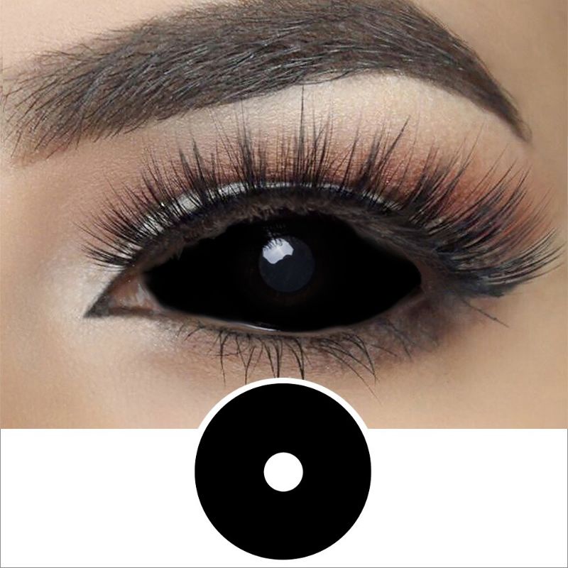 Lentes de Contato Sclera Preta 22mm | Cosplay | Halloween | Fantasia | Black Sclera 22mm