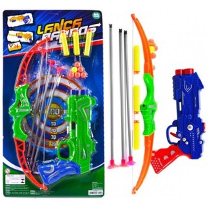 Kit Arco E Flecha Com Pistola 6 Balas e 3 Dardos - Brinquedo Arqueiro infantil e Pistola De Dardo Toys&Toys