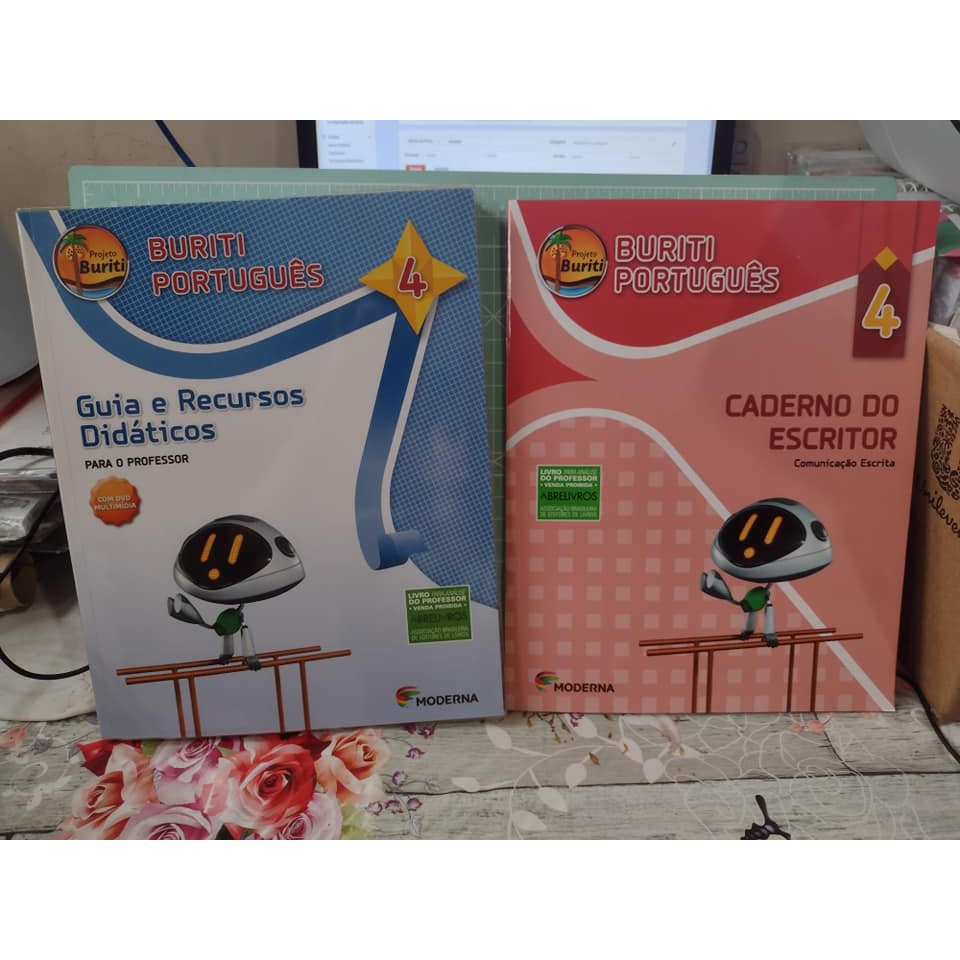 Buriti Português 4 Do Professor + Caderno Escritor guia e recursos didáticos moderna livro