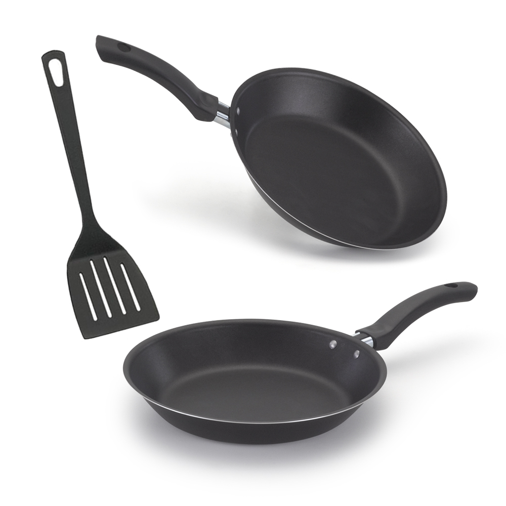 Jogo Frigideira 2 Peças E Espátula 18 E 20 Preto Nacional em Oferta na Shopee