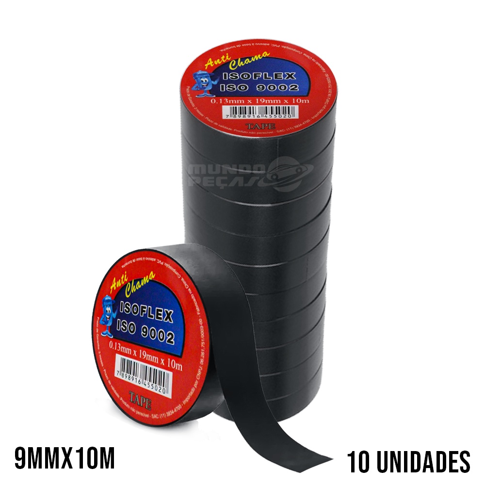 Fita Isolante Anti Chama Isoflex 19mm X 10m 10 unidades