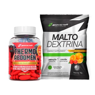 Kit Thermo Abdomen 60 Comp + Maltodextrina 1kg Bodyaction