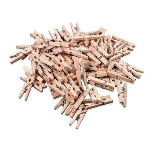 Mini Prendedor Pregador 200 Unidades Madeira Natural 2,5 Cm