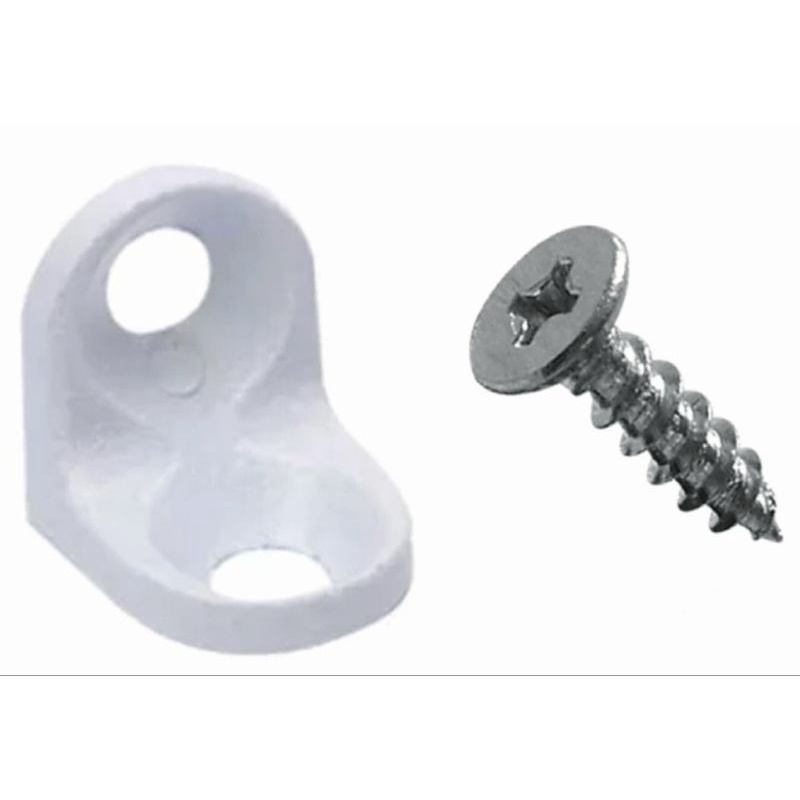 Kit 100 Suporte Cantoneira Cadeirinha Aço Zamac Branca ou Zincada com Parafusos -