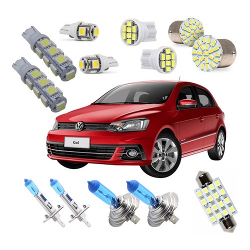 Kit Lampadas Led Gol Voyage G5 G6  Super Brancas em Oferta na Shopee