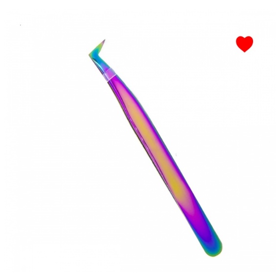 Pinca Extensao De Cilios Ponta Curva Multicolor