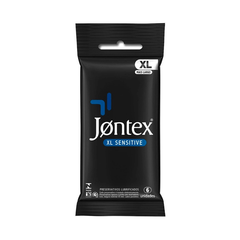Preservativo Lubrificado mais Largo e Extra Fino que Proporciona a Sensação de Não Estar Usando Nada - Jontex XL Sensitive - 6 unidades em Oferta na Shopee
