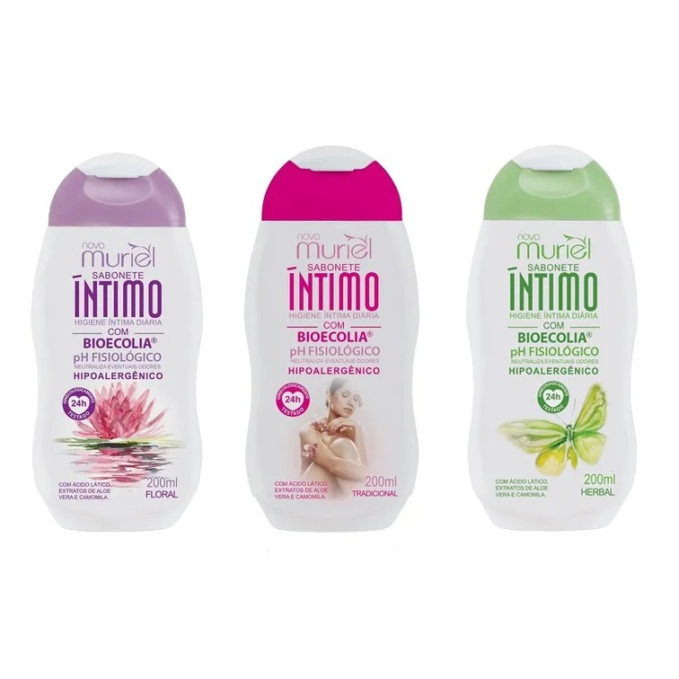 Kit Sabonete Íntimo Muriel Tradicional + Herbal + Floral 200ml