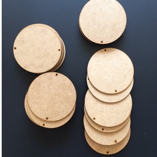 Discos 6 cm, 2 FUROS, 50 unidades, mdf 3mm