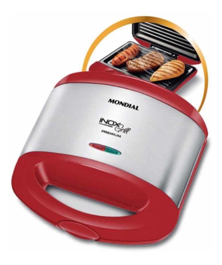 Grill E Sanduicheira Inox Red Premium S-19 Mondial 220v