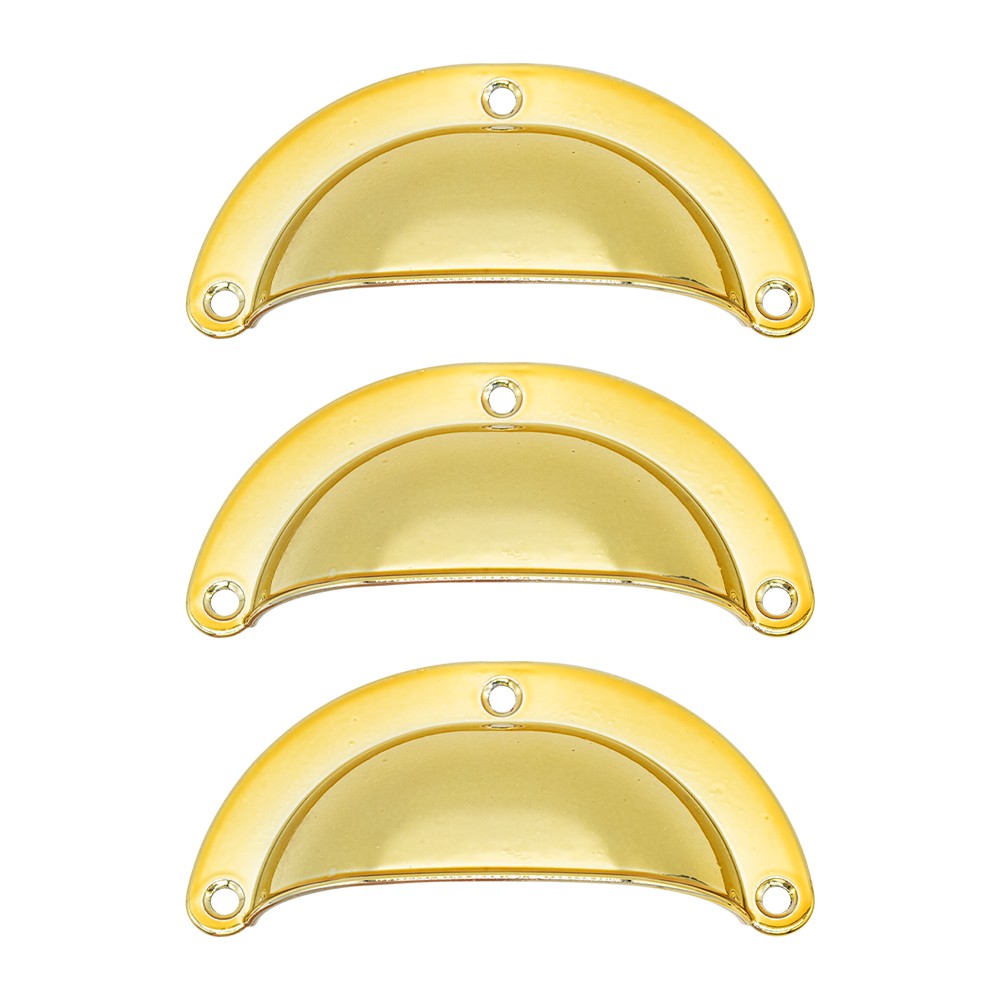 3 Puxador Colonial Concha Bronze Cristaleira Porta Gaveta