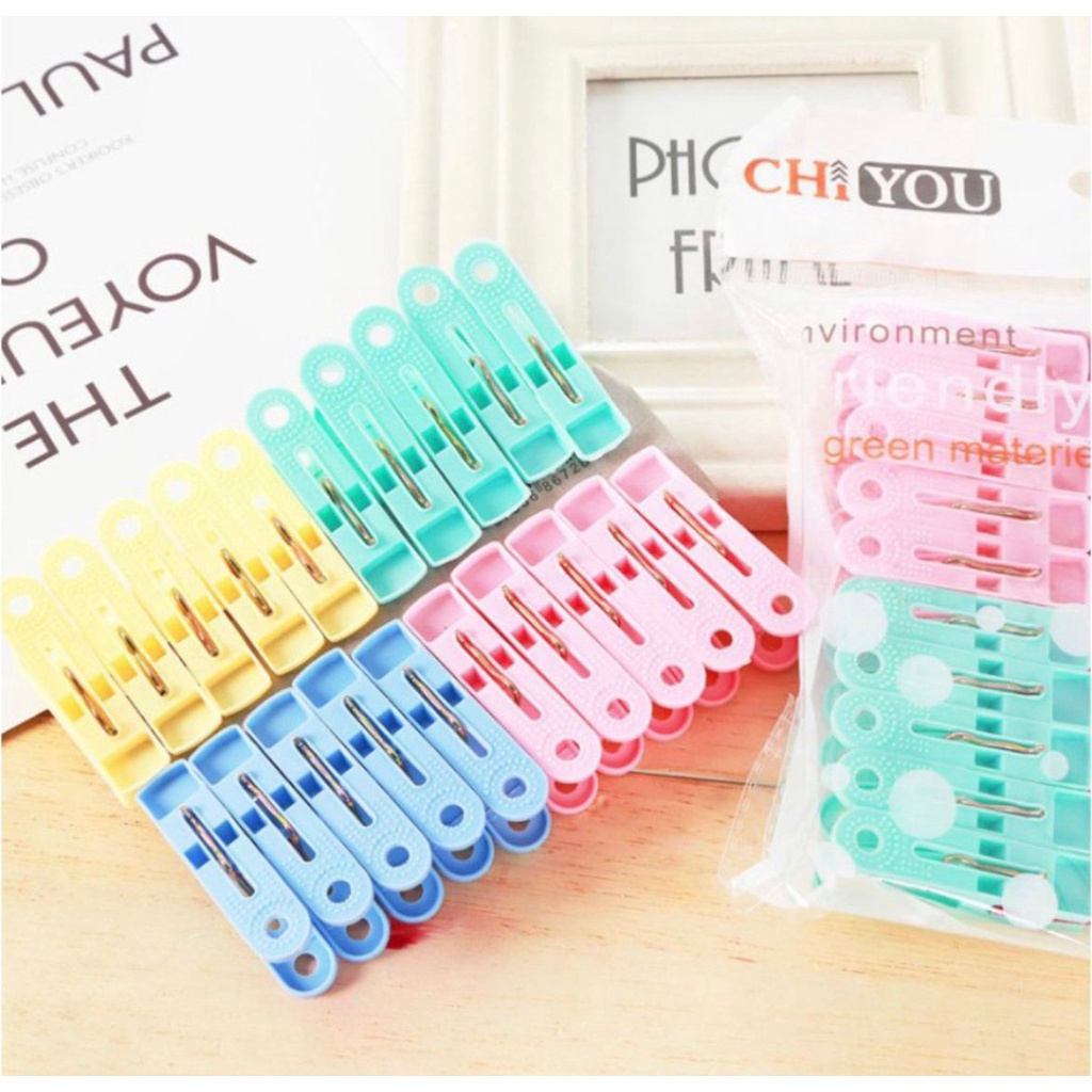 Kit De Prendedores de Plástico COLORS  Para Roupas Reforçado