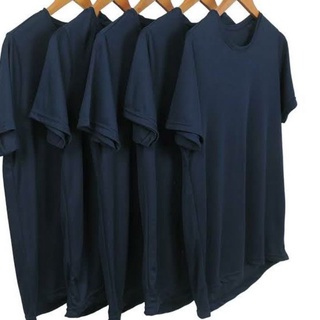 kit 5 Camisetas Azul marinho 100% Poliéster