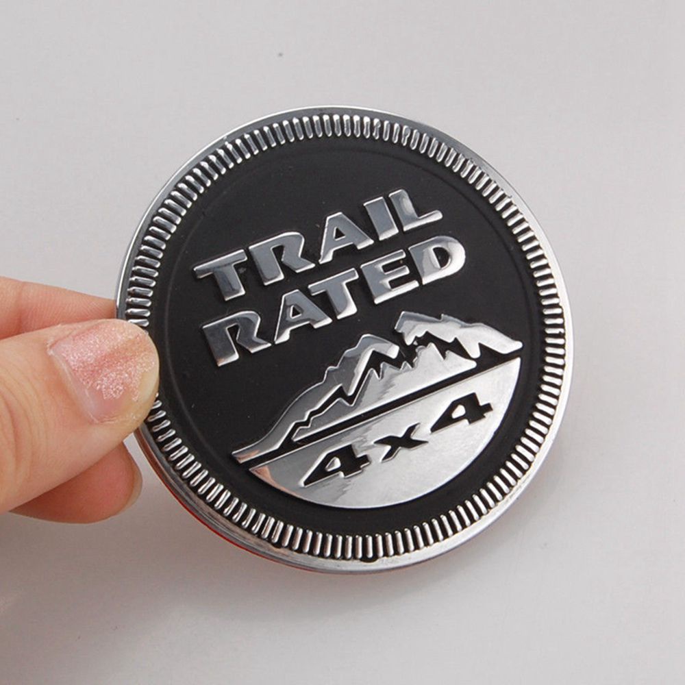 Adesivo De Metal 4X4 Com Placa De Identificação "Trail Rated" Para Jeep Wrangler