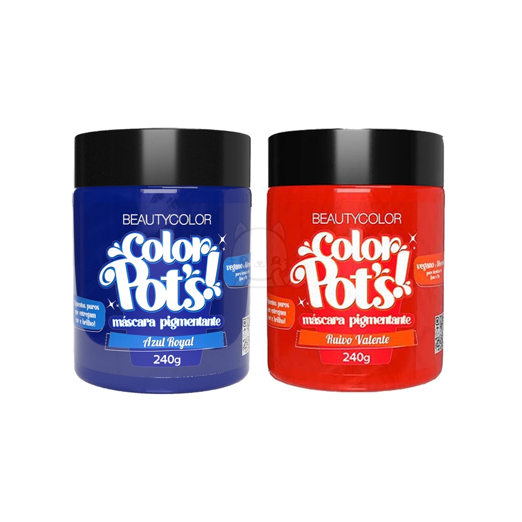 Kit Color Pot's Azul Royal + Ruivo Valente - Beauty Color