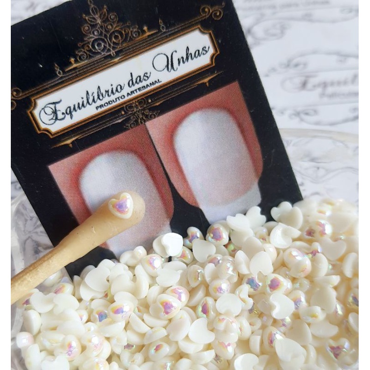 Coração Liso Luxo 4mm pedrarias art jóias para unhas decoração e nail art manicure colagem atacado acessorio aplique kis