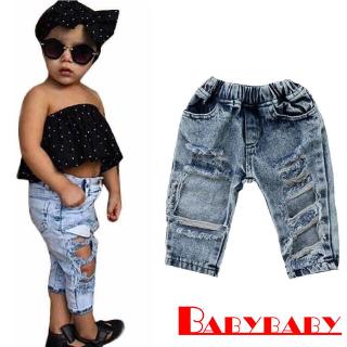 calça jeans rasgadinha infantil feminina